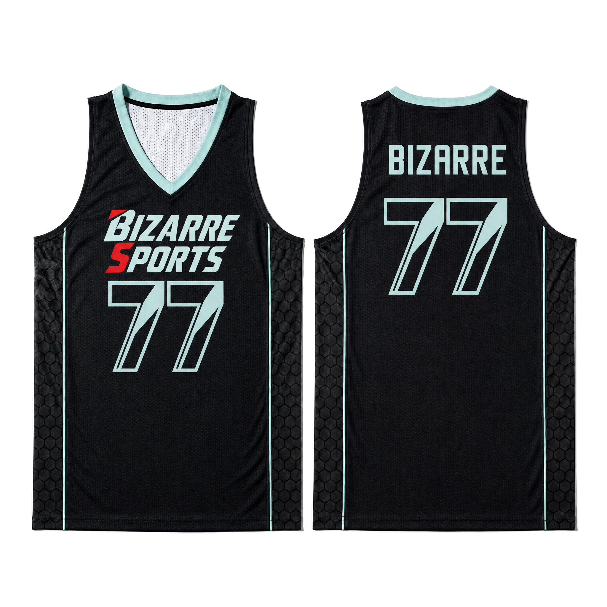 Honeycomb-Side-Panel V-Neck Single-Sided Basketball Tank Program across Mens Practice Wear Program