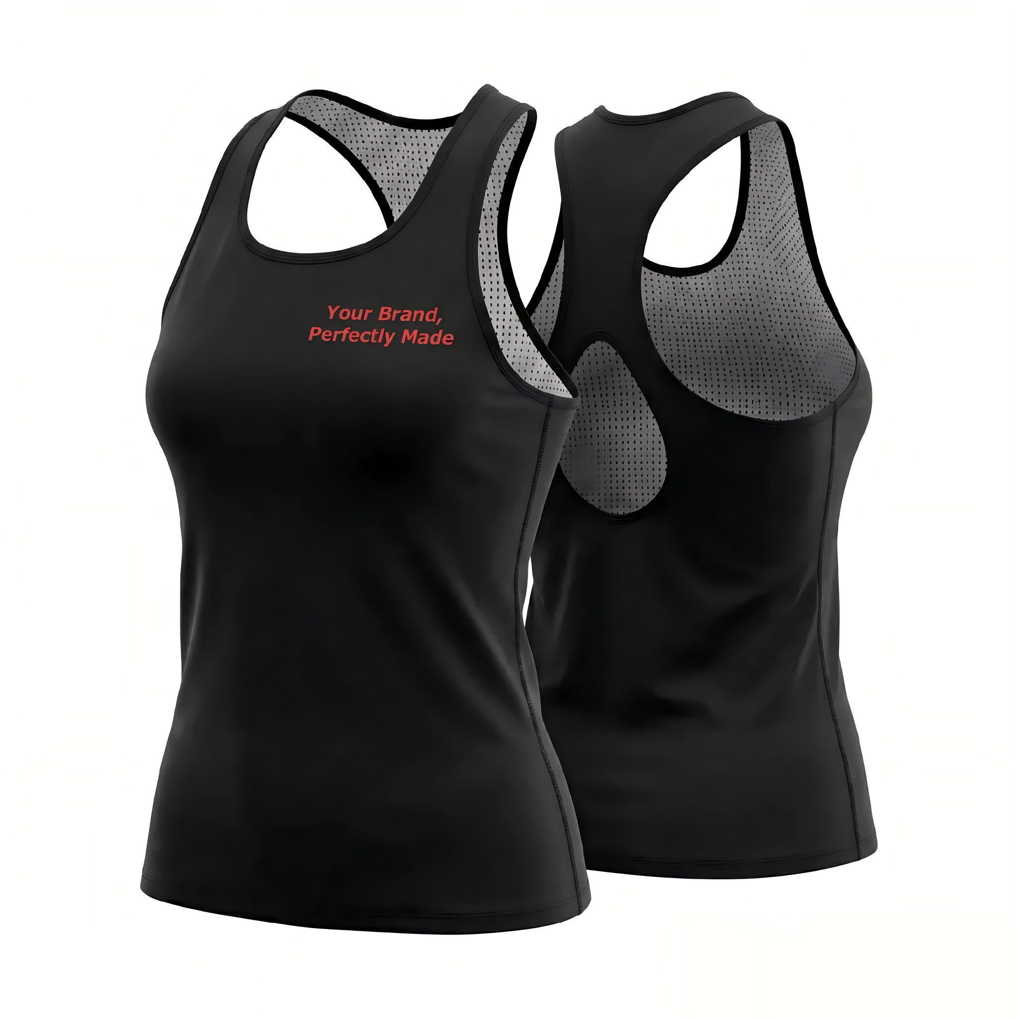 Canottiera da allenamento traspirante ad alta elasticità, unisex, vestibilità slim-fit, nera, senza maniche