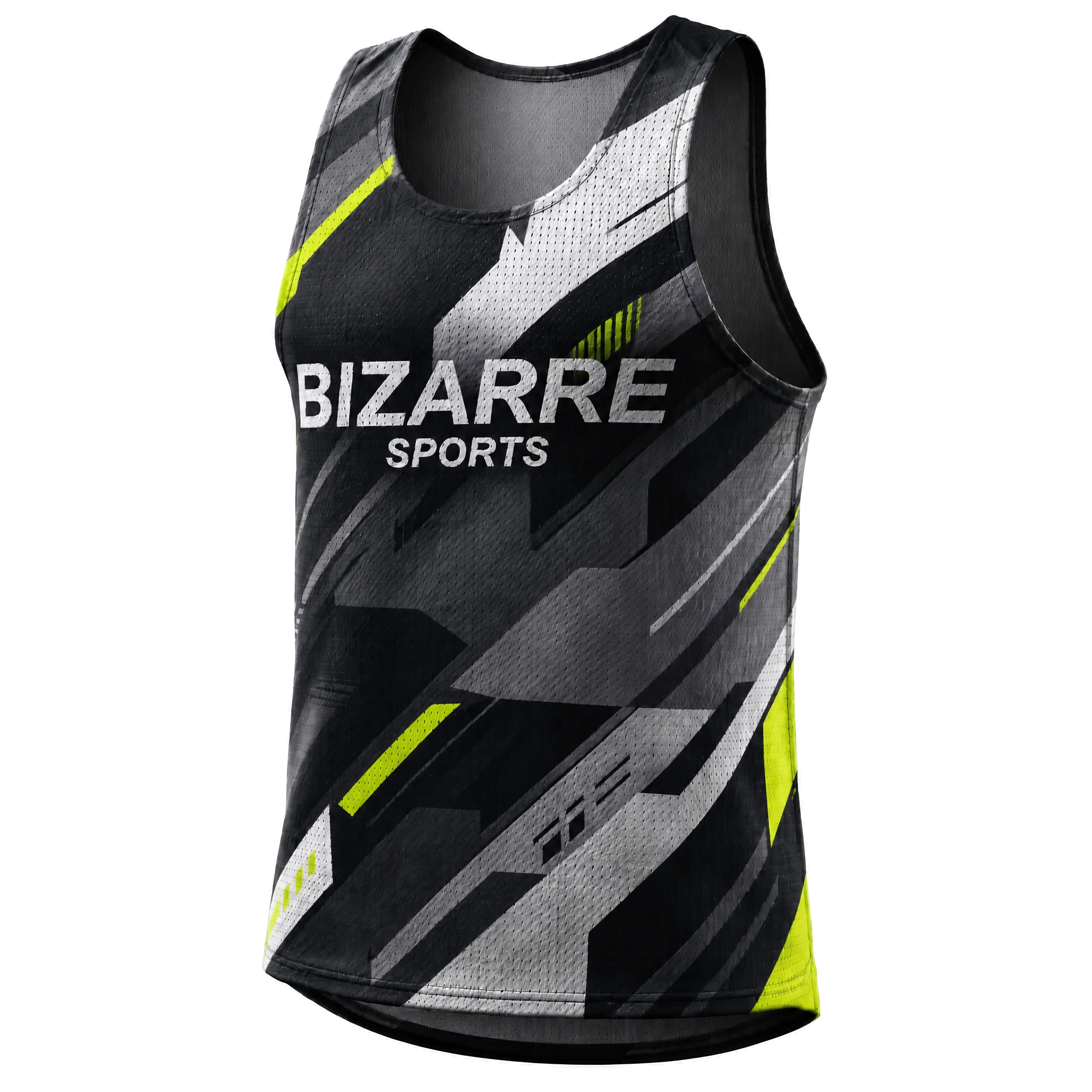 Neonakzentiertes geometrisches nahtloses Rundhals-Vest | Vielseitiges schweißabsorbierendes, atmungsaktives Laufshirt für Herren