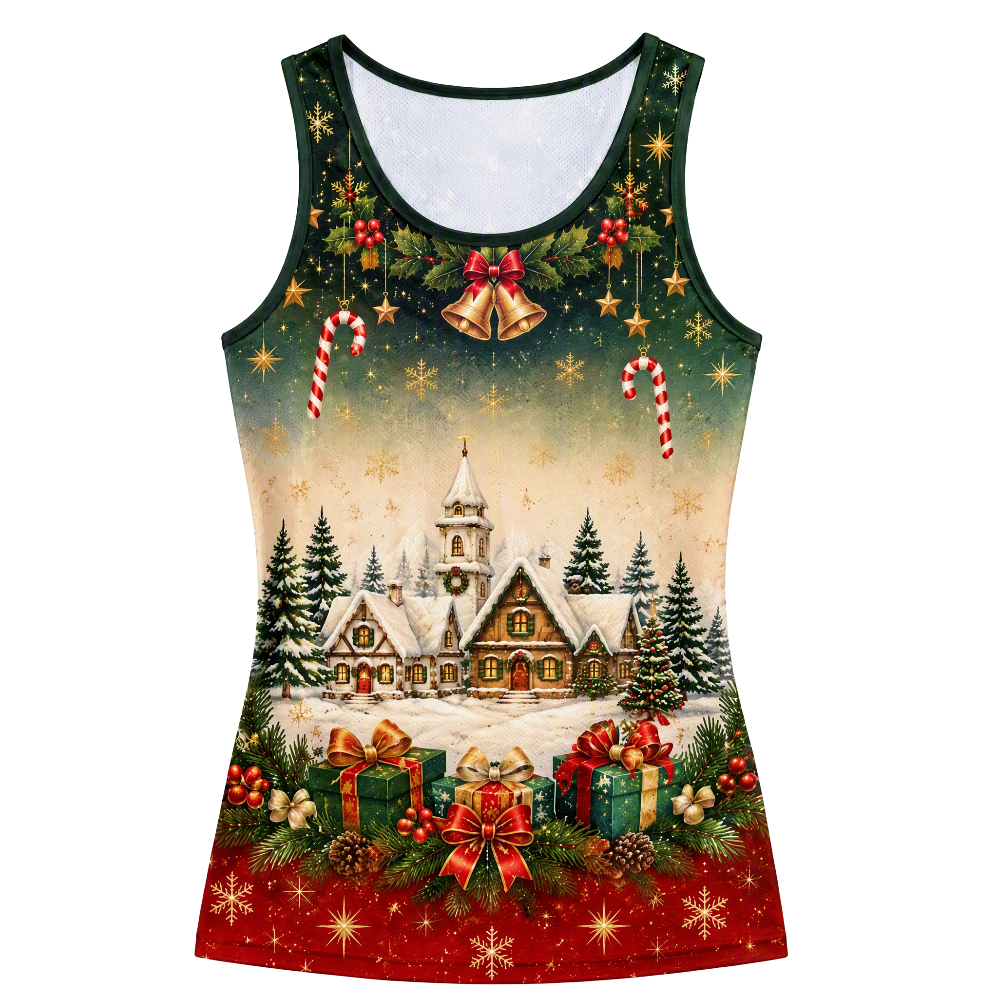 Custom Sublimation Sleeveless Tank Top Women for Christmas Apparel Programs and Seasonal Brand Teams