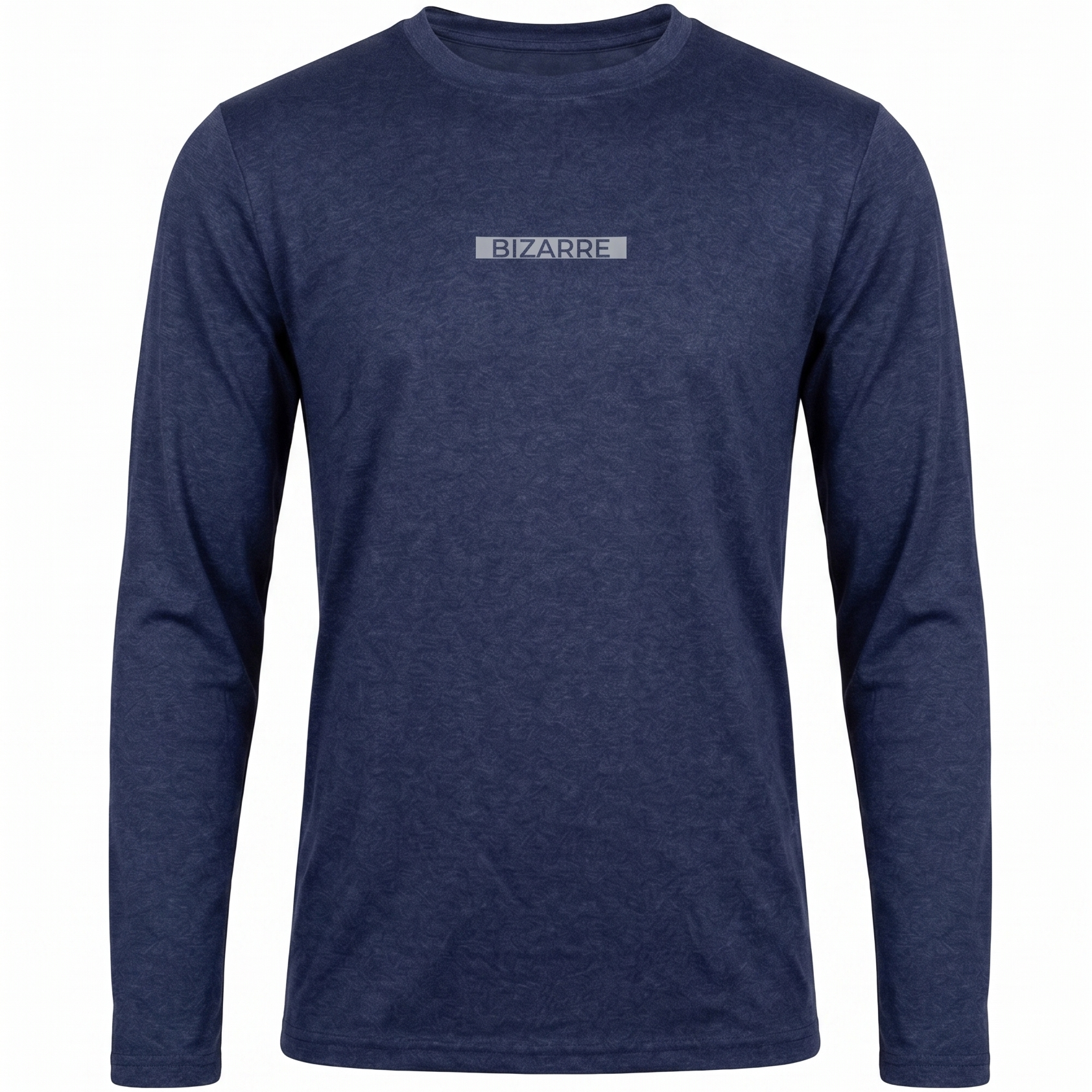 Herren-Sport-T-Shirt langarm in Heatherblau | Atmungsaktives, schnell trocknendes Outdoor-Trainingsshirt mit Rundhalsausschnitt