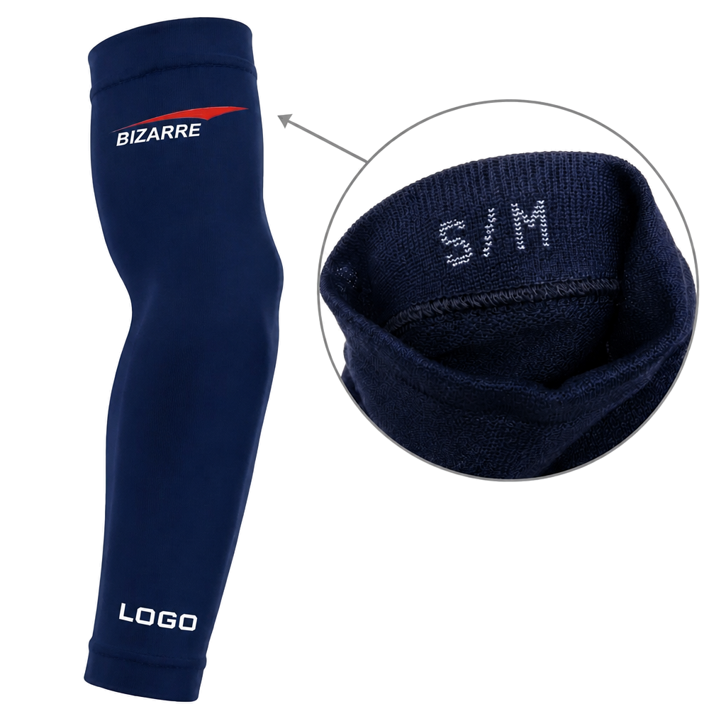 Zweipositions-maßgefertigte Armstulpe mit Silikon-Logo | Hochelastischer, atmungsaktiver Trainings-Schutz für Baseball und Basketball