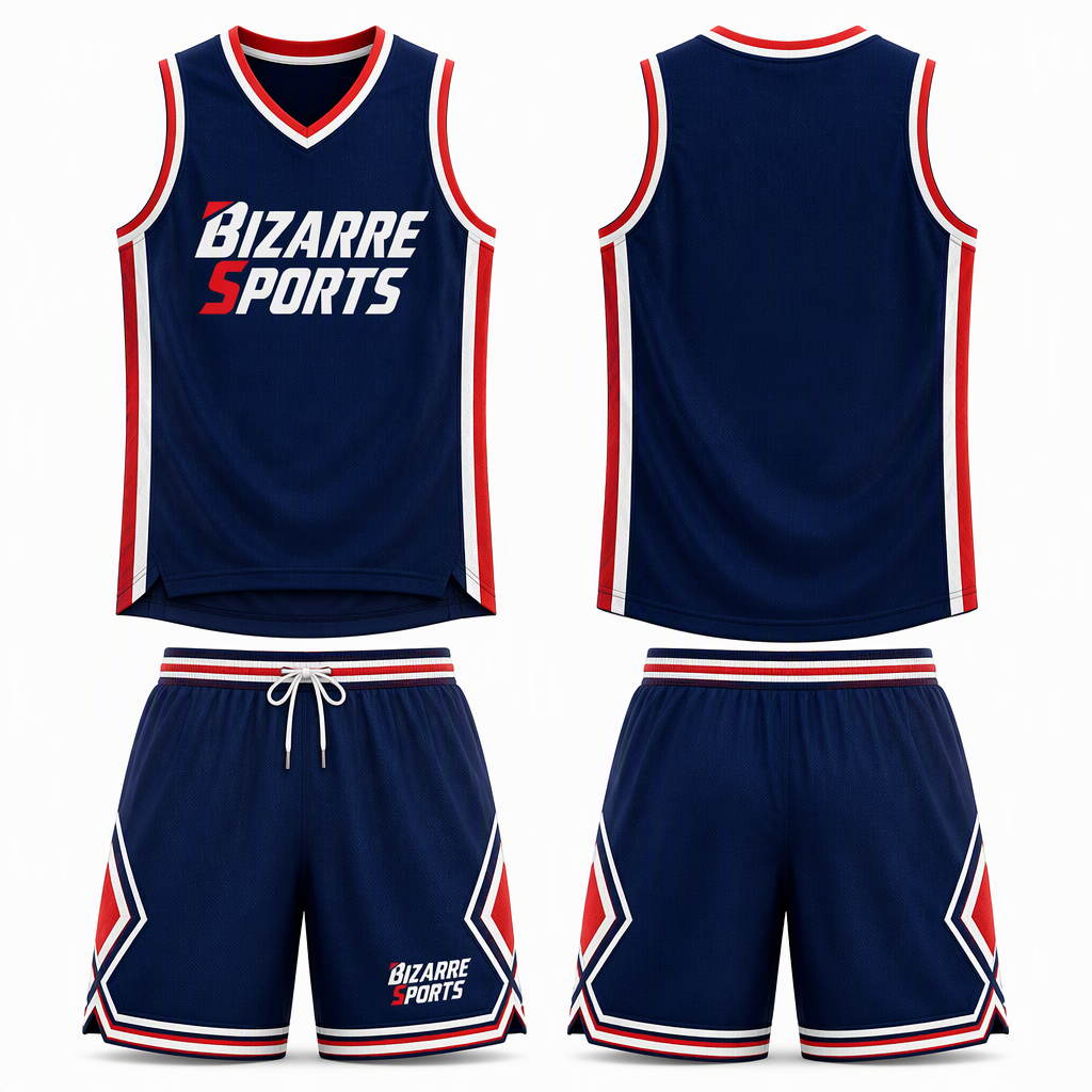 Tri-Tone Curved-Panel Polyester Mesh 2-Piece Basketball Jersey + Shorts Set Mid-Tier Bulk-Order Programme