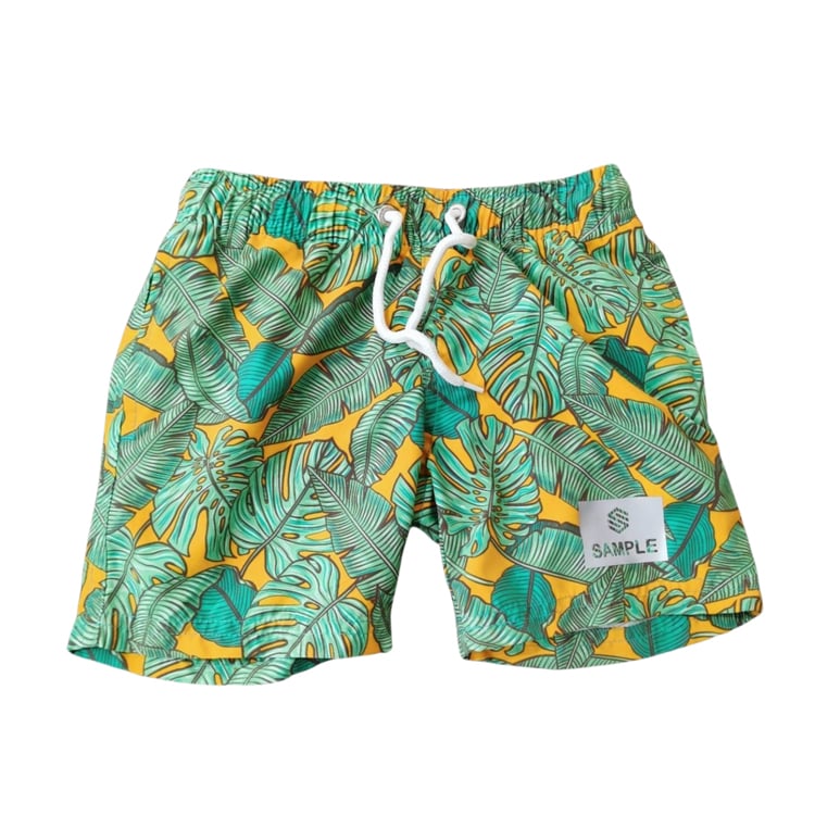 85 individuelle Kinder-Strandshorts im Hawaiian-Print, tropisches Blumenmuster, 4-Wege-Stretch, schnelltrocknendes Gewebe mit weicher elastischer Taille, perfekt für Familienferien und Sommerabenteuer