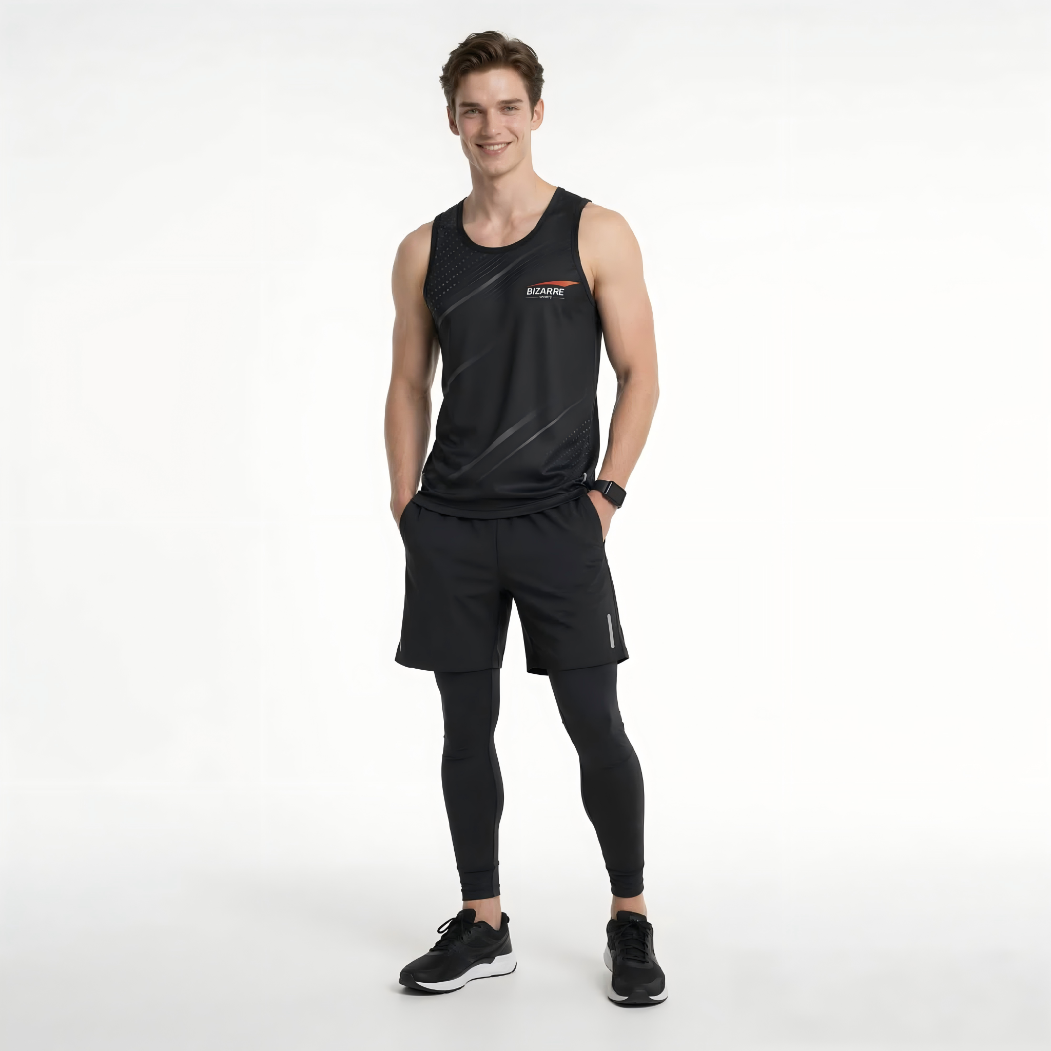Night Running High-Visibility Seamless Tank | Men's Safety Quick-Dry Gym Sleeveless Top