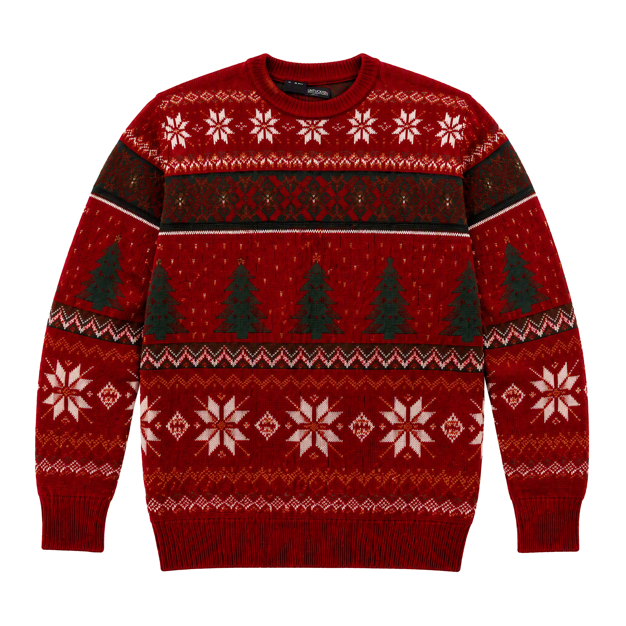 Suéter personalizado de algodón para Navidad, tejido jacquard, tipo pull-over con cuello redondo, para equipos festivos y ropa de marca