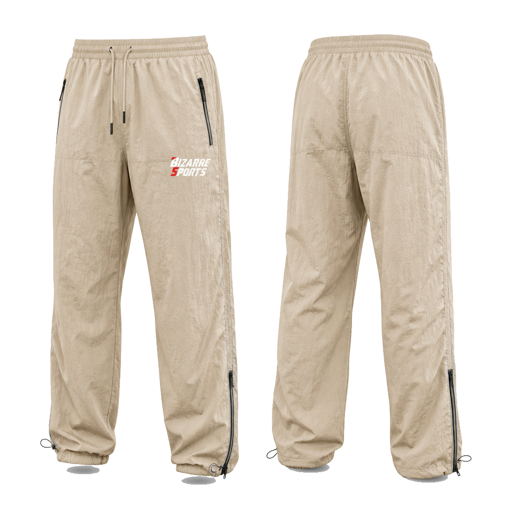 Custom Lightweight Basketball Warm Up Pants with DWR Crinkle Micro-Nylon Shell and Drawcord Waist