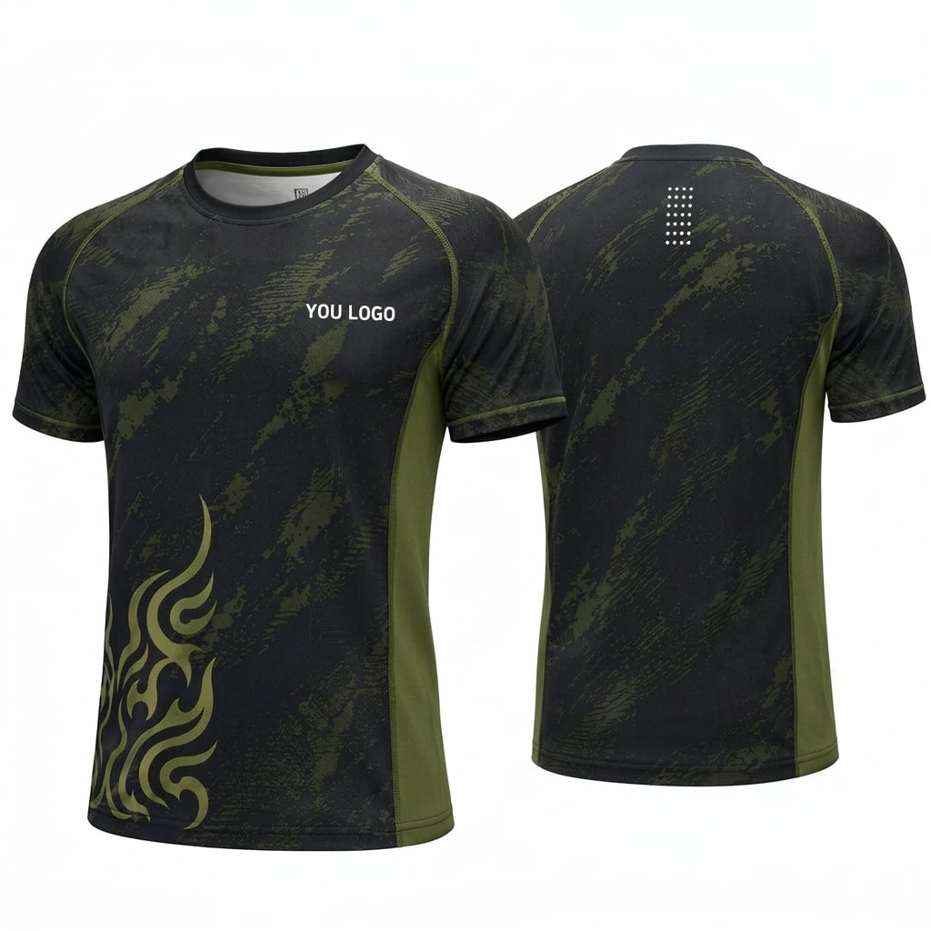 100 % Polyester-Mikroloch-Sport-T-Shirt mit schneller Trocknung | Herren-Shirt mit Rückenlüftung fürs Fitnessstudio und zum Laufen
