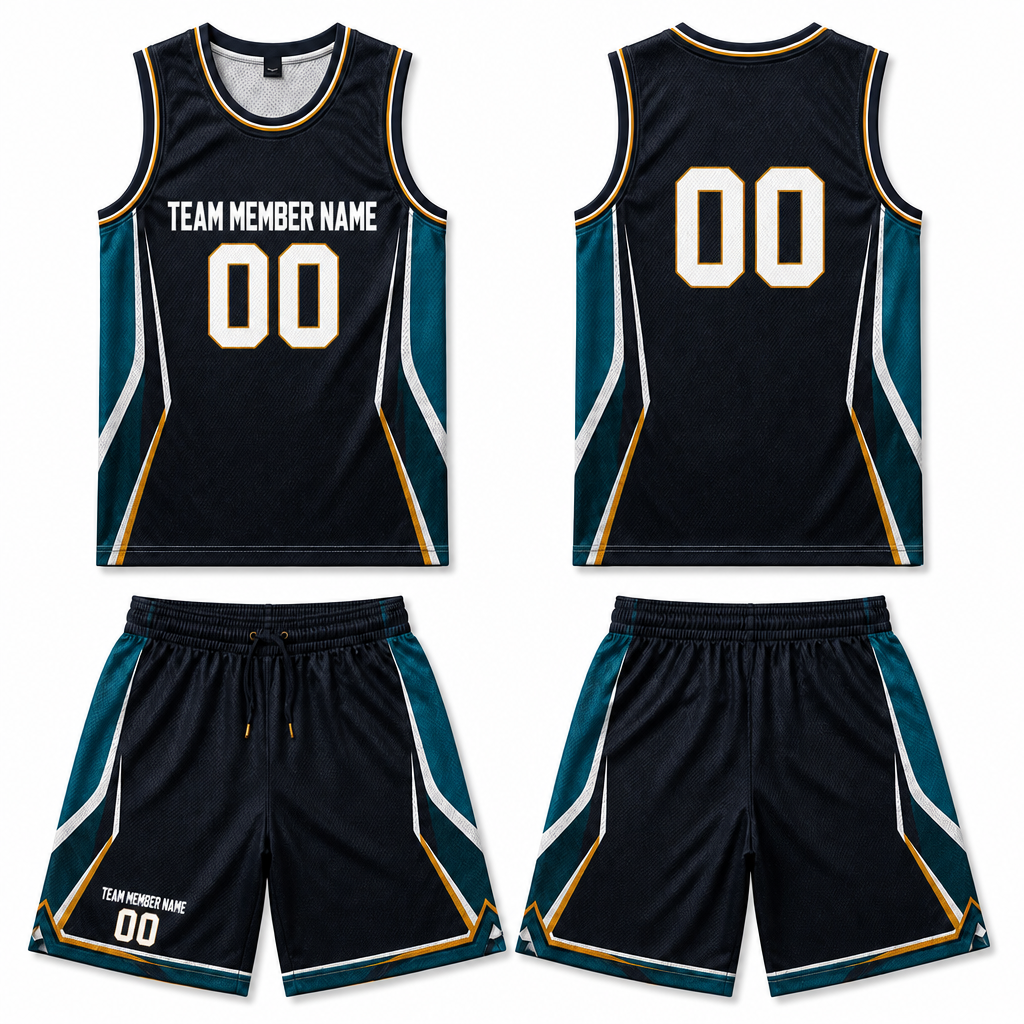 Custom Personalization Programme 2-Piece Basketball Jersey + Shorts Set with Team Name Placeholder