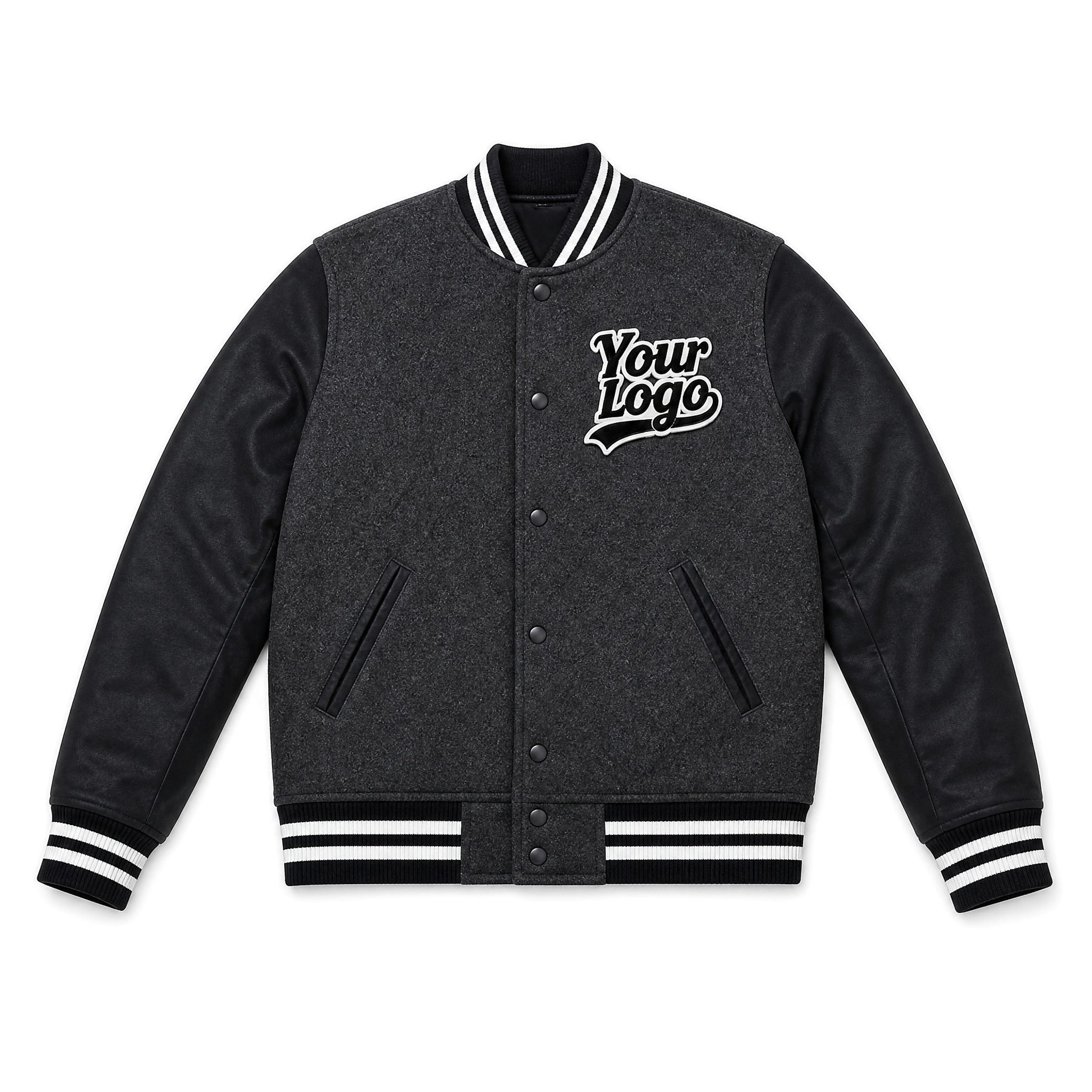 Y24 Wholesale Custom Chenille Embroidery Winter Nylon/Acrylic Casual Men's Coaches Baseball Varsity Jackets Fleece Button
