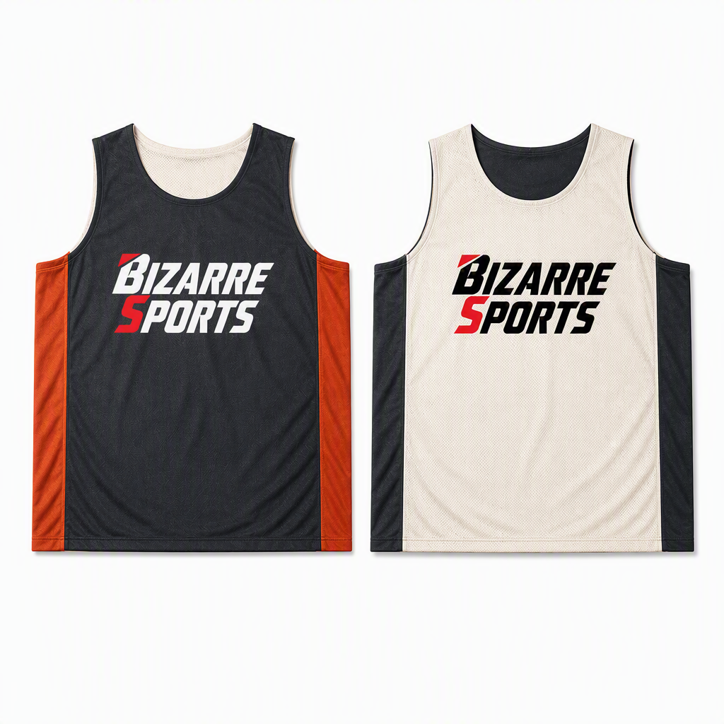 Individuelle Basketballtrikots mit rundem Ausschnitt, beidseitig tragbar, vollständiger Sublimationsdruck, feuchtigkeitsableitendes Mesh-Gewebe (140 g) für Jugend- und Erwachsenen-Mannschaftsuniformen