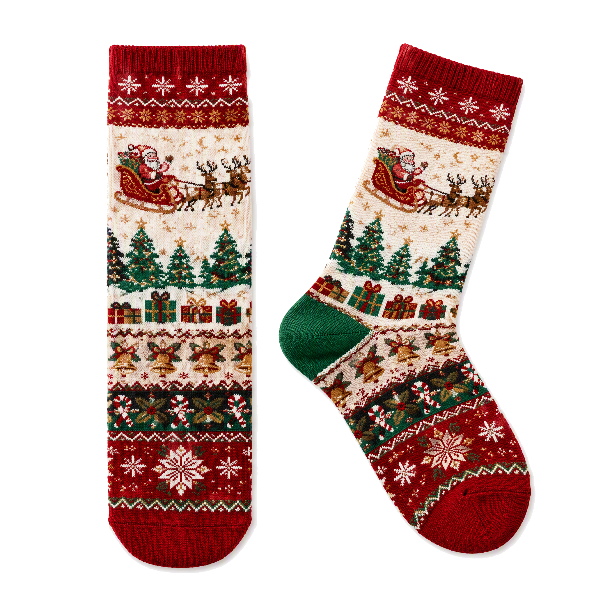 Custom Jacquard Knitted Christmas Socks Unisex for Festive Brand Gifting and Retail Holiday Campaigns