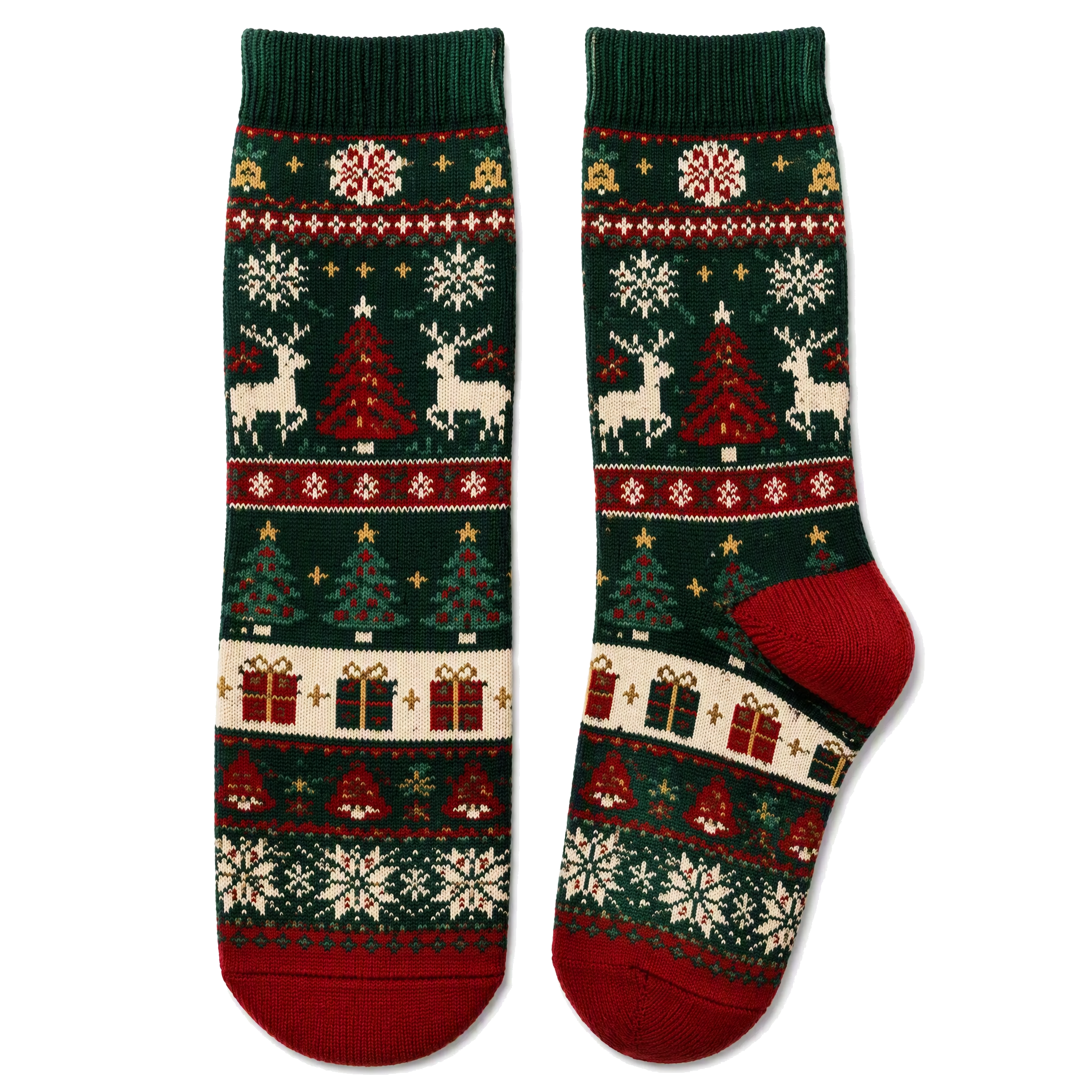 Custom Jacquard Knitted Christmas Socks Unisex for Festive Holiday Apparel Programs and Brand Team Uniforms
