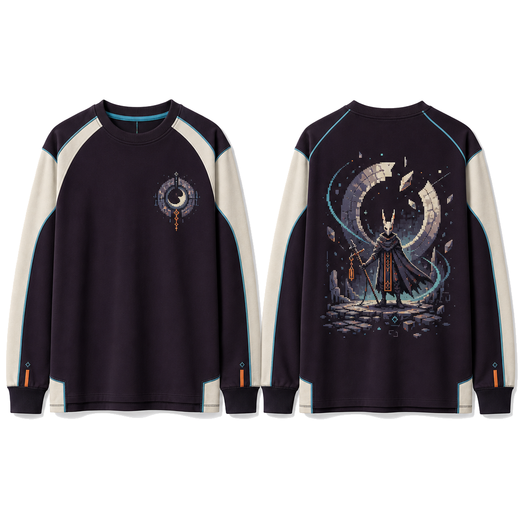 Custom Unisex Anime Gaming Graphic Pullover Hoodie Cotton Stretch Jersey Raglan Sleeve Curved Panel Streetwear Activewear