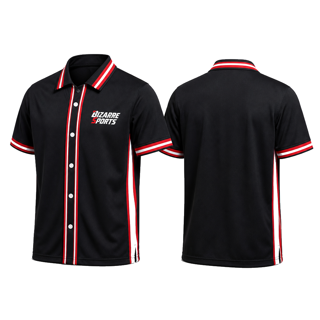 Custom Retro Basketball Warm Up Shirt with Six-Snap Front and Fold-Down Collar