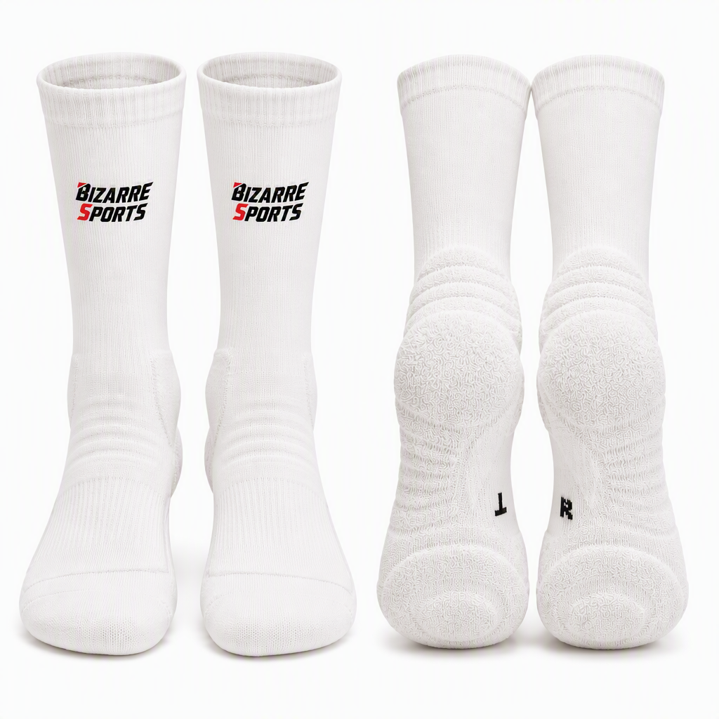 Calcetines personalizados de baloncesto para equipos con tejido jacquard y acolchado de felpa