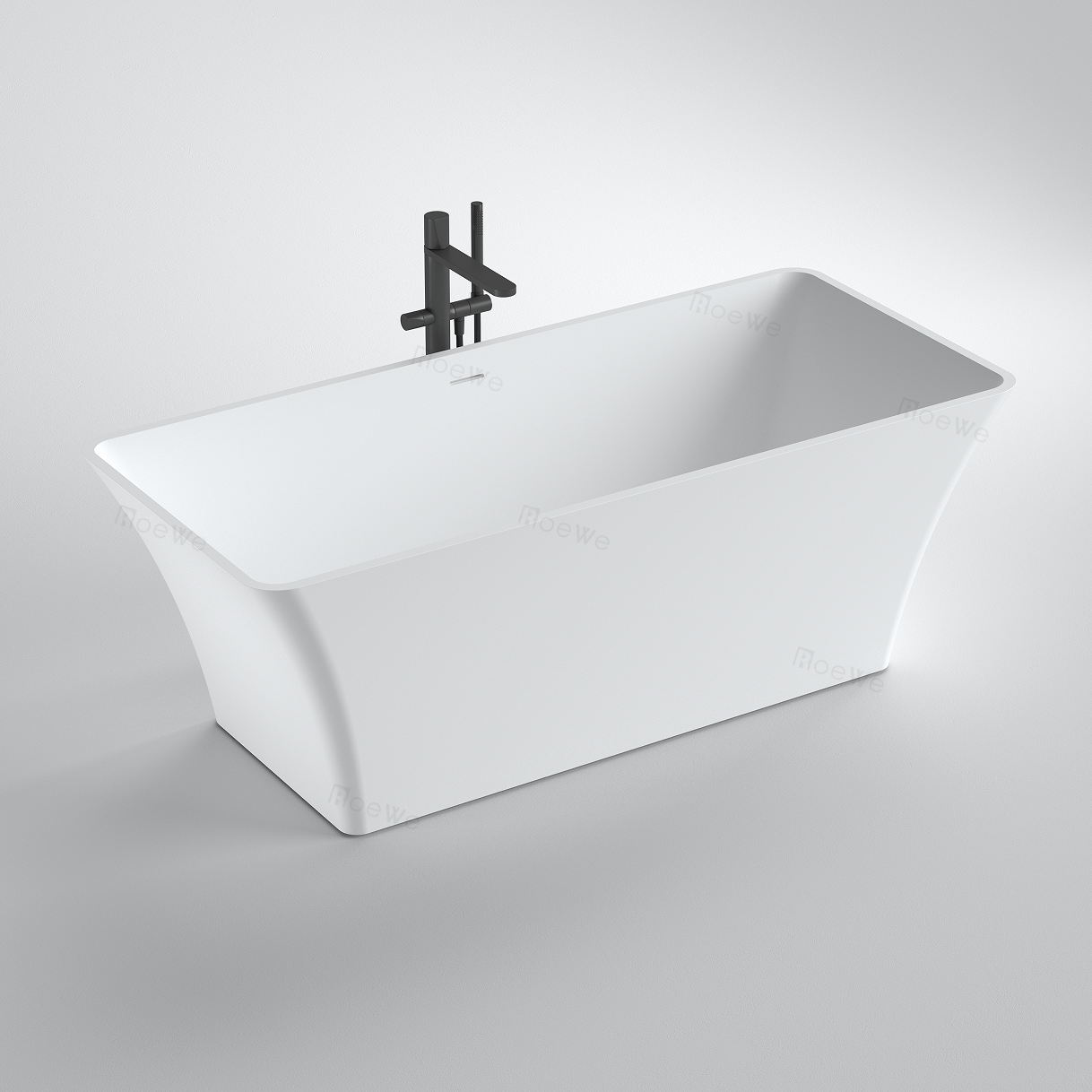 freestanding resin bath tub rectangle bañera para baños with overflow