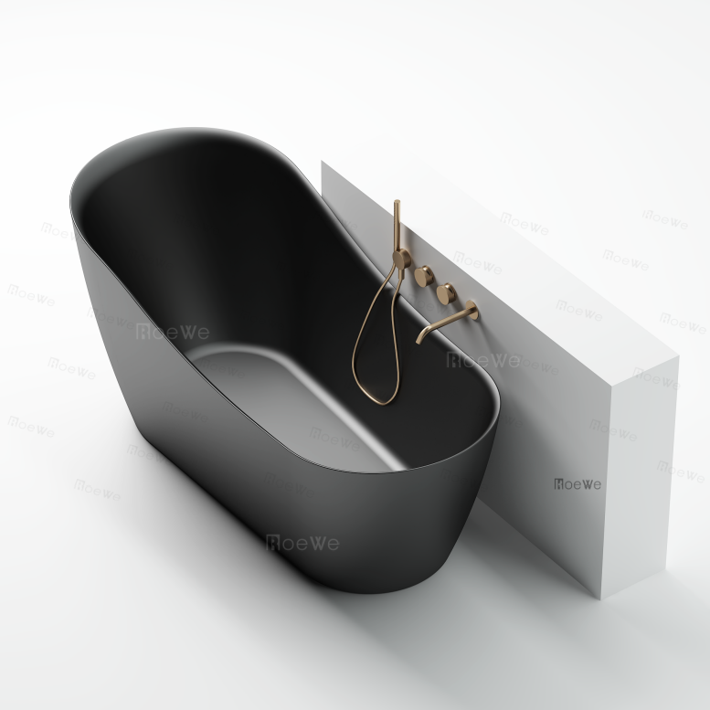 modern bathtub for shower stand alone tub length 1.7m in black 