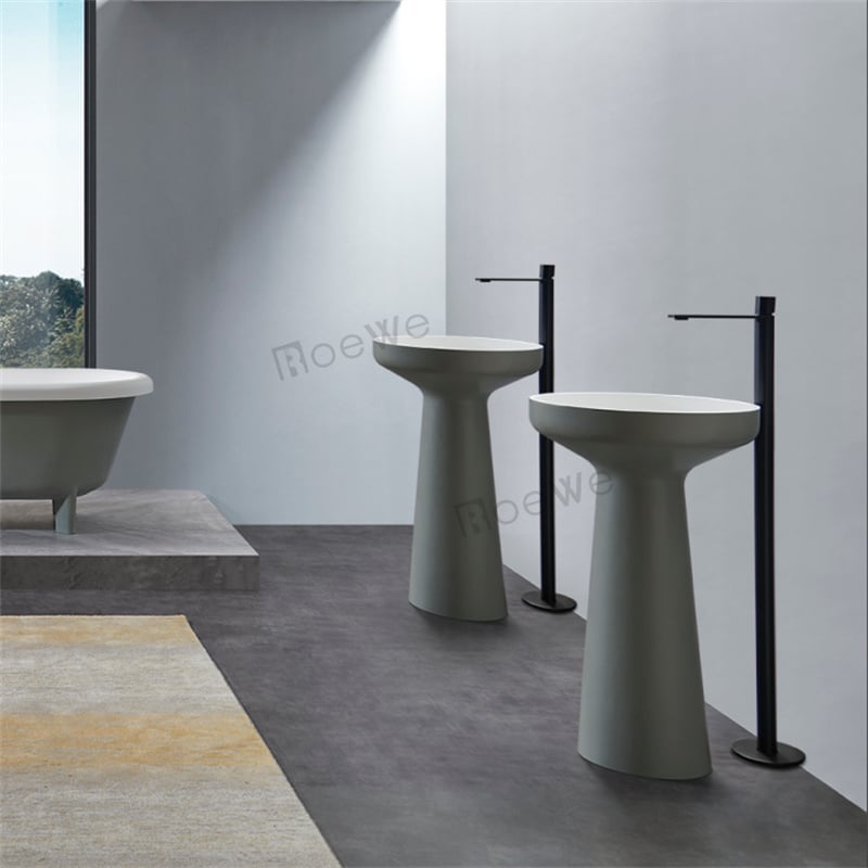 gray color wash basin basin standing sinks for a bathroom hotel use