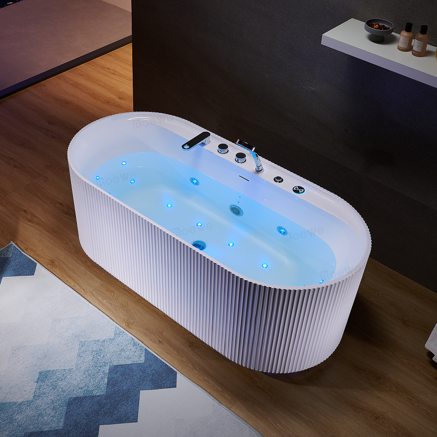 170cm corrugate hot tub bath air massage freestanding tub with jets