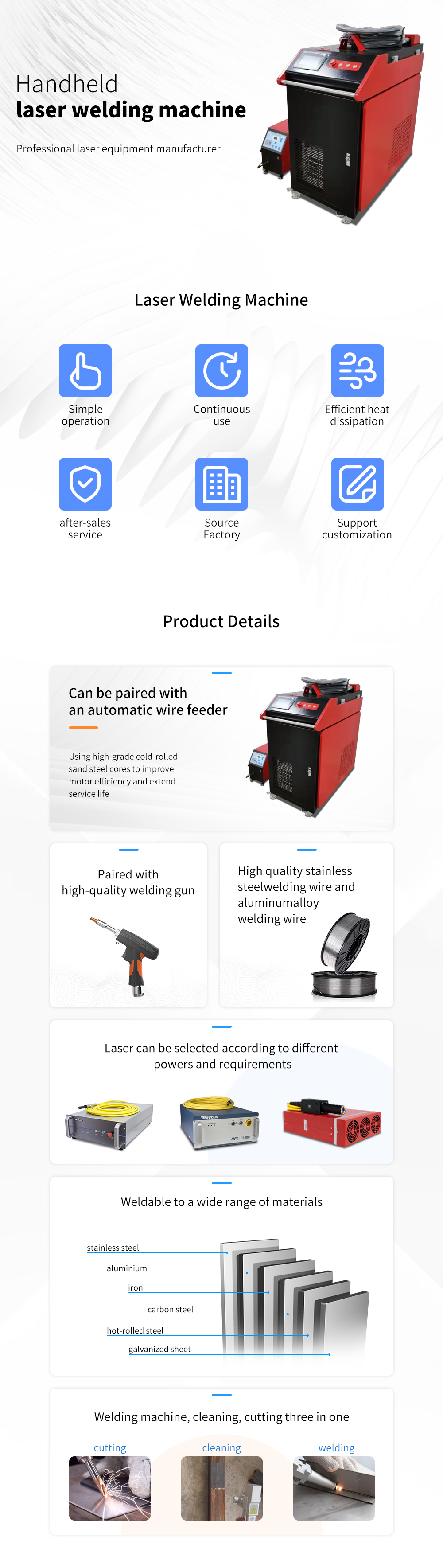 4 IN 1 Water Cooling 1500W/2000W/3000W Metal Laser Welding Machine manufacture