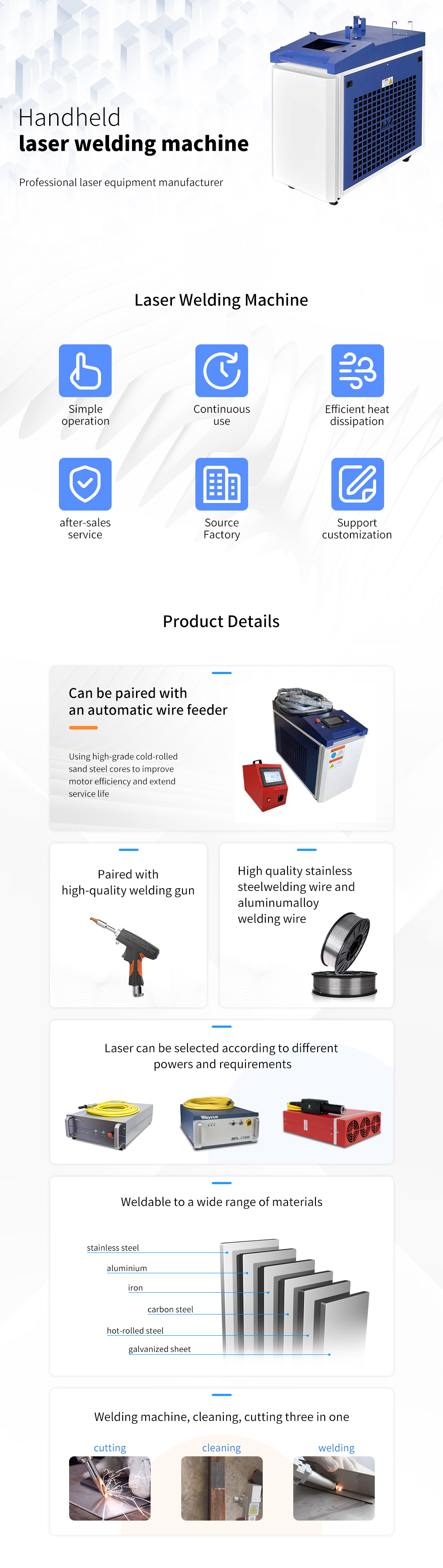 JPT MAX 2000w 3000w Handheld Water Cooling Fiber Laser Welding Machine For Aluminum Metal factory