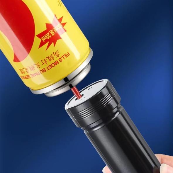 DB-607 High Temperature Big Flame Torch Lighter, Lockable Adjustable Refillable Butane Torch for Cooking Camping & Barbecue2.png