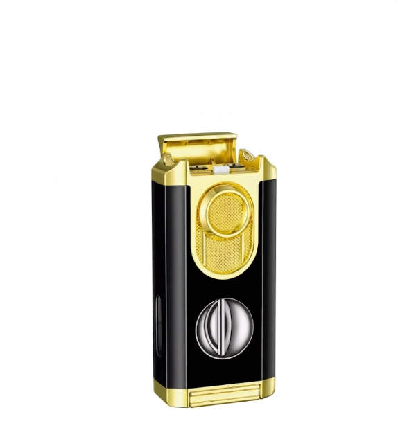 db 606 zinc alloy straight red flame torch lighter 1300c adjustable refillable butane lighter for cigar  bbq support oem  odm custom logo-5