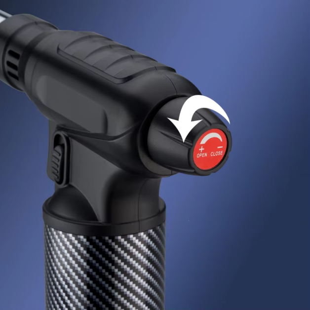 DB-601 High Temperature Concentrated Flame Torch Lighter, Lockable Adjustable Refillable Butane Culinary Torch for Kitchen Baking, Camping & Barbecue3.png
