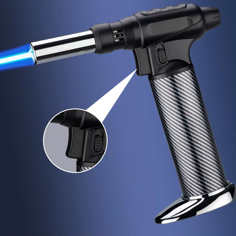 DB-601 High Temperature Concentrated Flame Torch Lighter, Lockable Adjustable Refillable Butane Culinary Torch for Kitchen Baking, Camping & Barbecue4.png