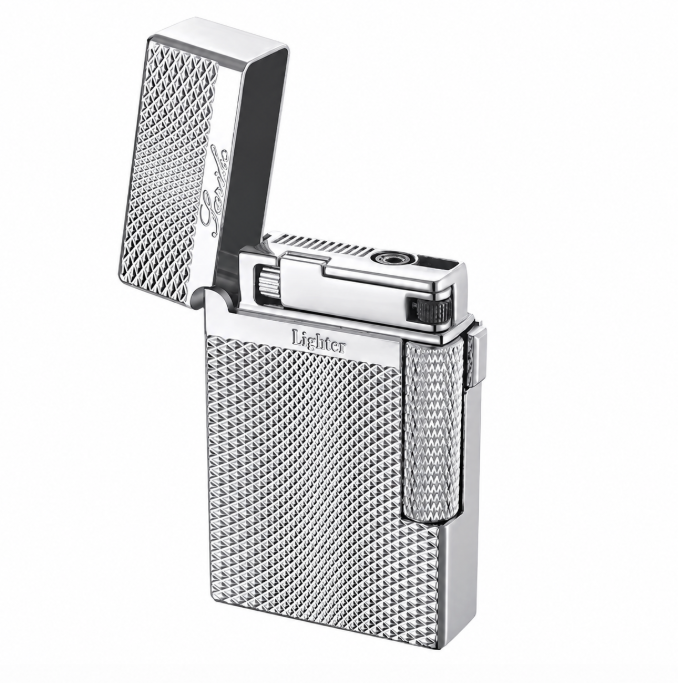 DB-1599 Dual Flame Dragon Pattern Lighter Metal Inflatable Flint Lighter for Gift & Daily Smoking