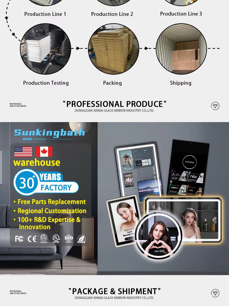LED framed round bathroom mirror factory