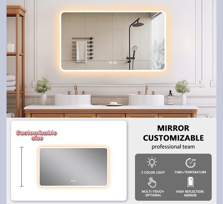 Frameless Square LED Mirror supplier