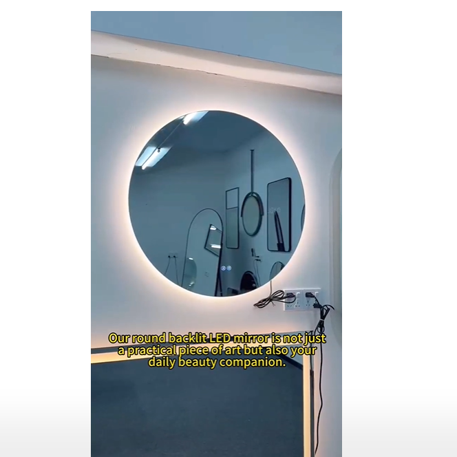 LED circular backlight bathroom mirror