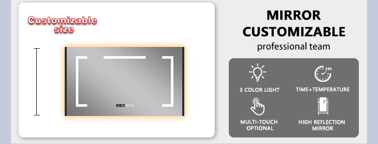 Square LED Backlit Bathroom Mirror details