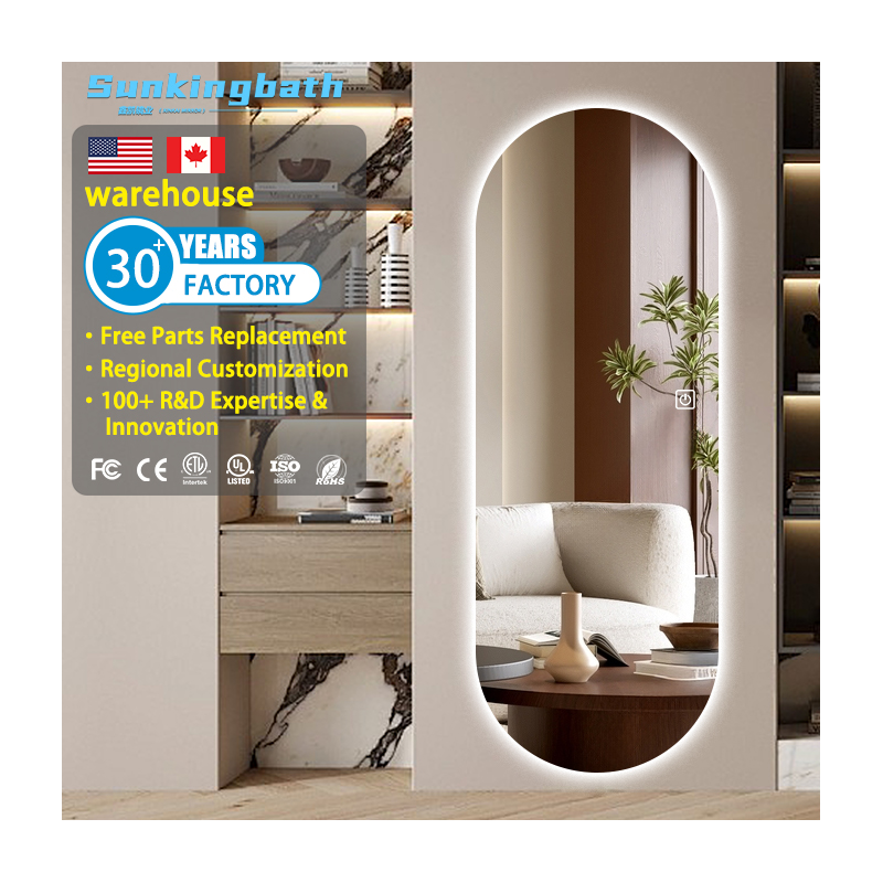 LED runway full-length mirror