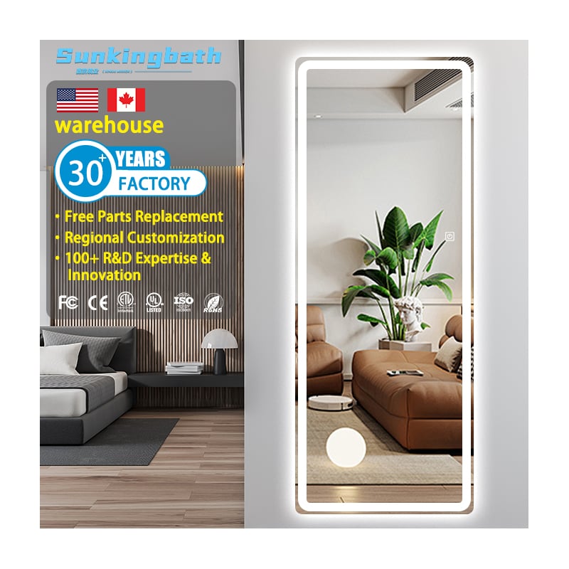 LED rectangular full-length mirror