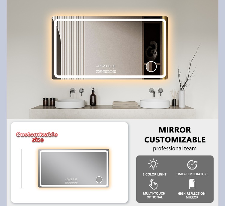 Square LED Bathroom Mirror manufacture
