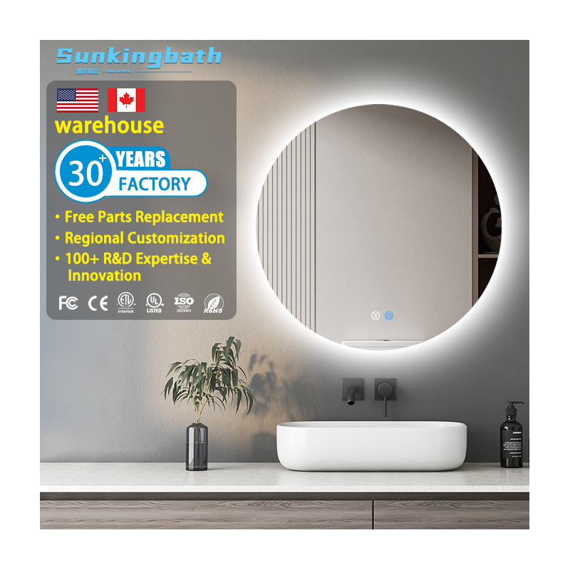 LED Frameless Round Mirror