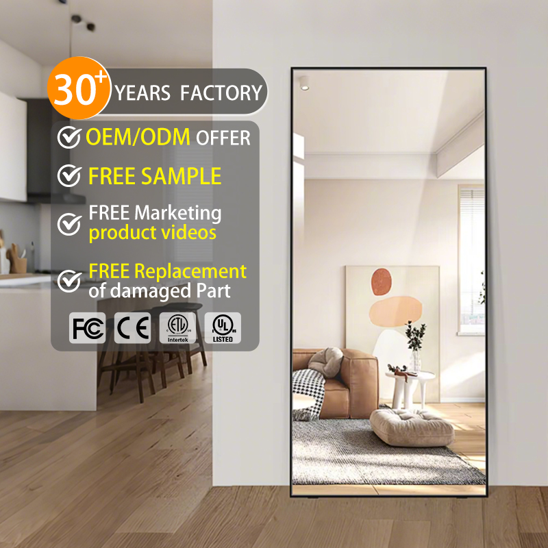 Large Living Room Decor Oversized Full-length Body Dressing Mirror Big Length Floor Wall Mirror With Aluminum Frame