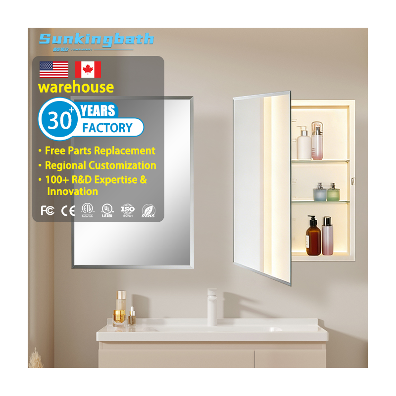 Modern Home Storage & Organization Bathroom Mirror Cabinets medicine cabinet with Glass Shelf Directly Supplied by Manufacturer