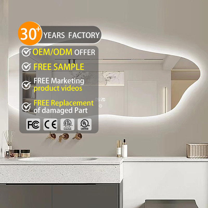 Eco-friendly Intelligent Lighting Touch Screen Led Bath Smart Mirror for Bathroom