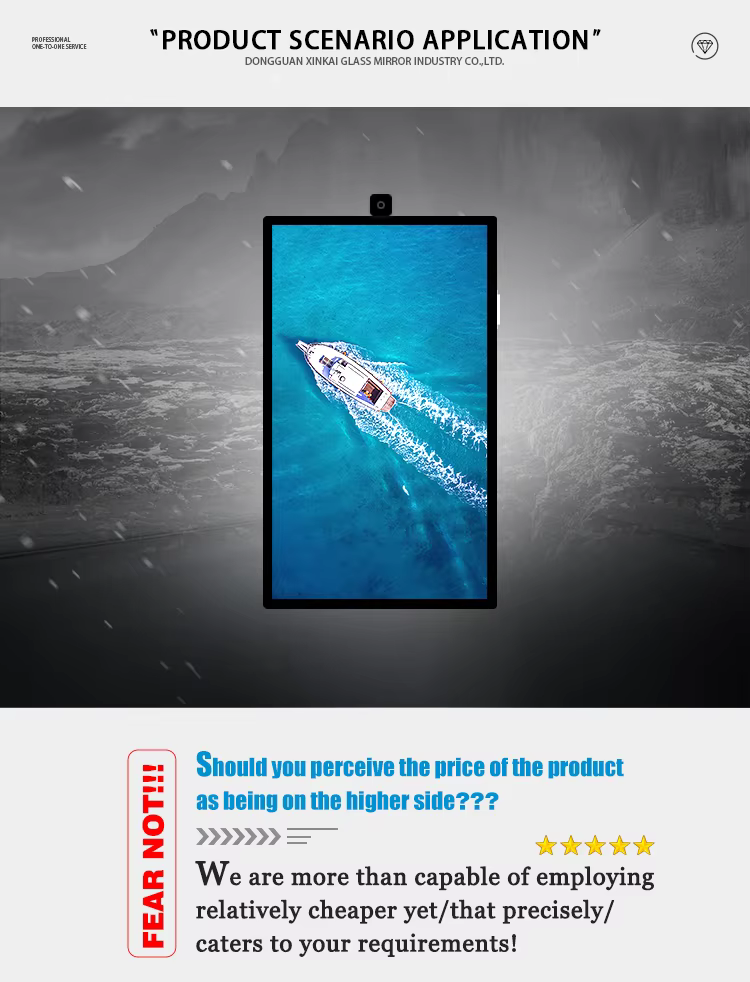 top rated elegant bath full length mirror large rectangular dressing mirror smart magic mirror with camera for clothing store-1