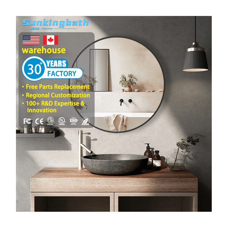 Framed Round Mirror
