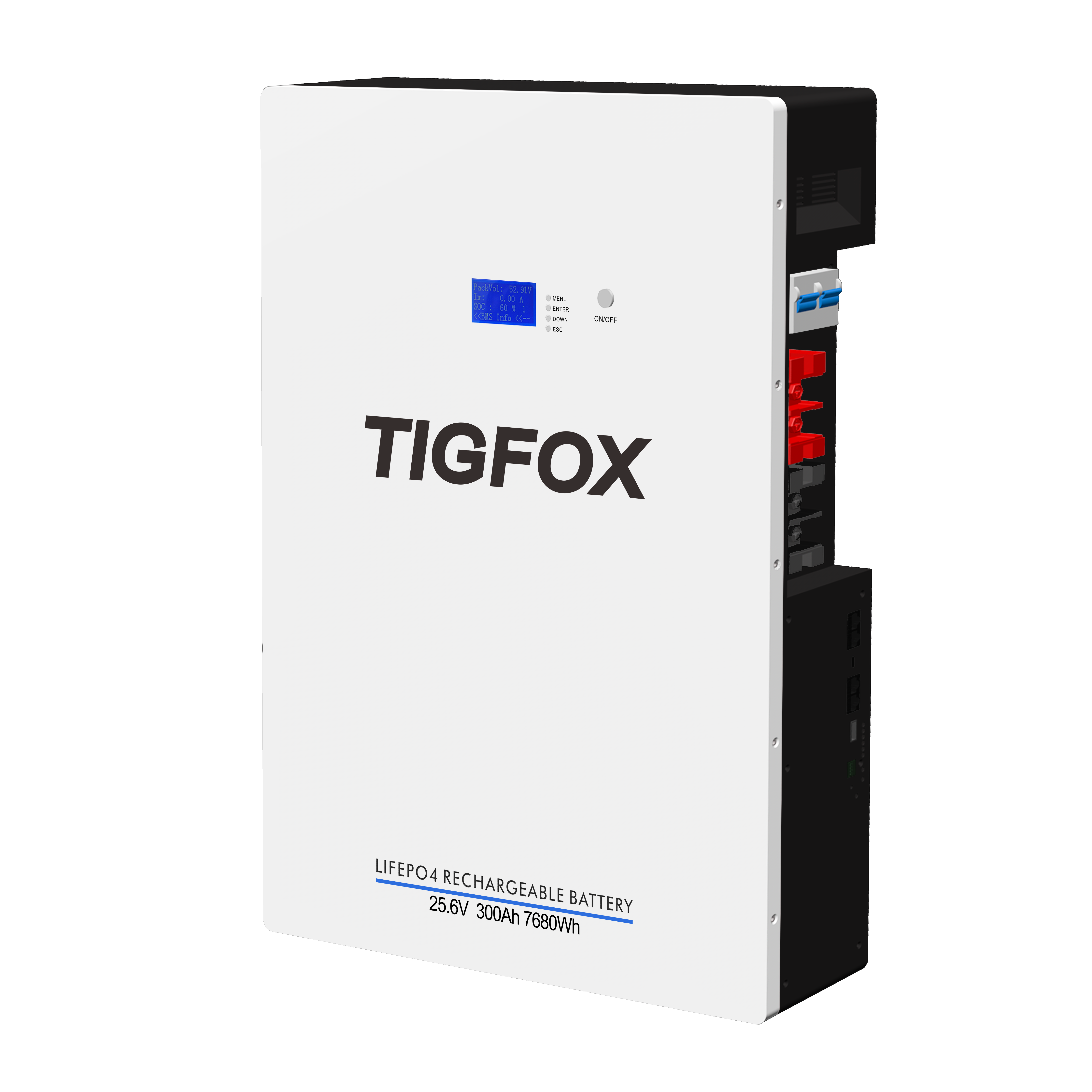 TB7680 Wall Mounted Battery 25.6V300AH 7.68KWh