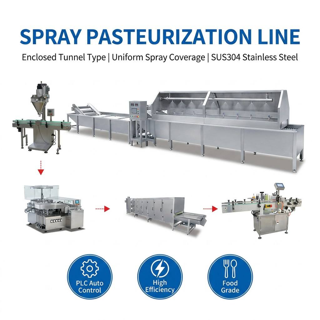 Linha Industrial Contínua de Pasteurização por Pulverização