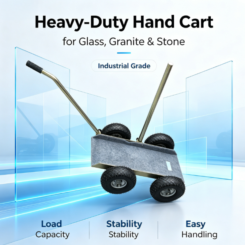 Small Lightweight Glass Transport Trolley, Manual Glass Handling Cart for Small Glass Sheets