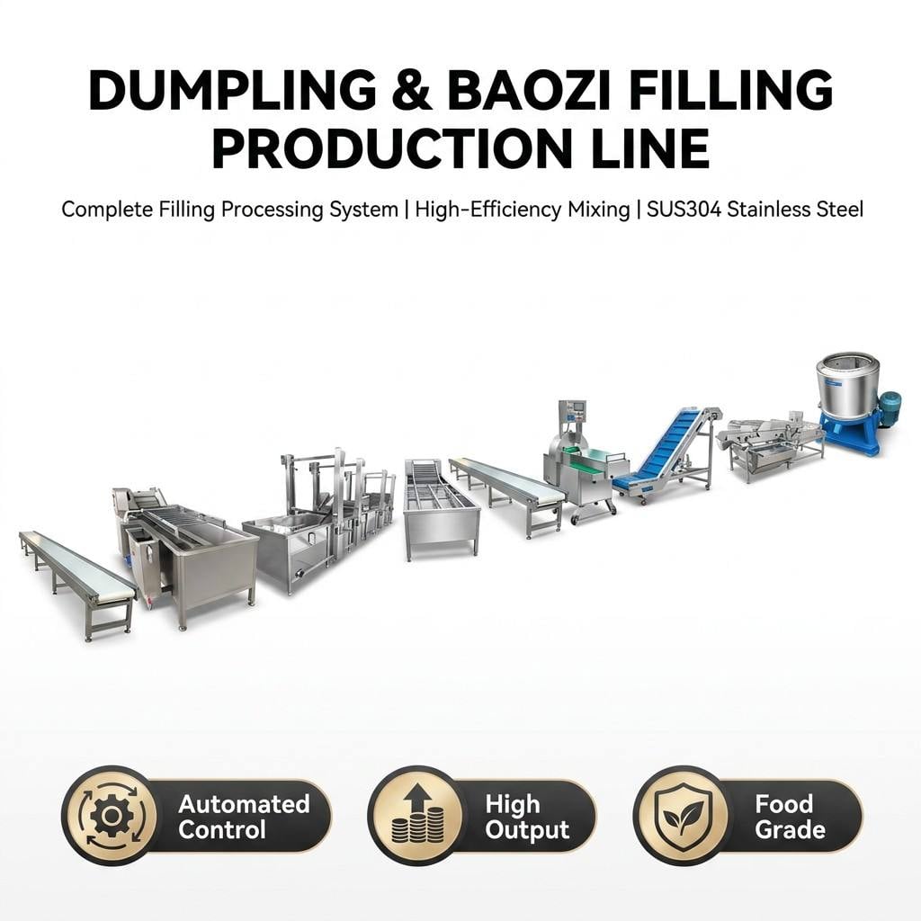 Linha de Produção Industrial Automática para Recheio de Pastéis e Pãezinhos