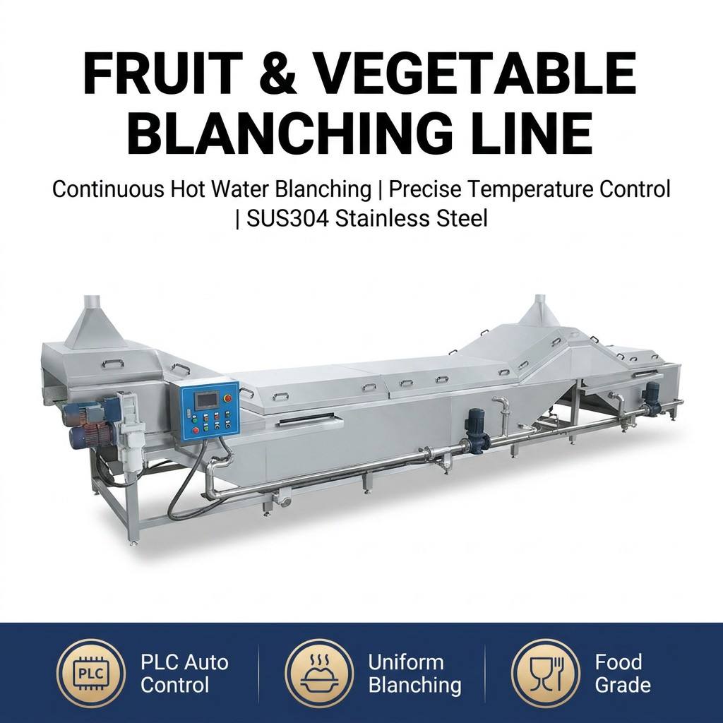 Industrial Stainless Steel Fruit & Vegetable Blanching Production Line