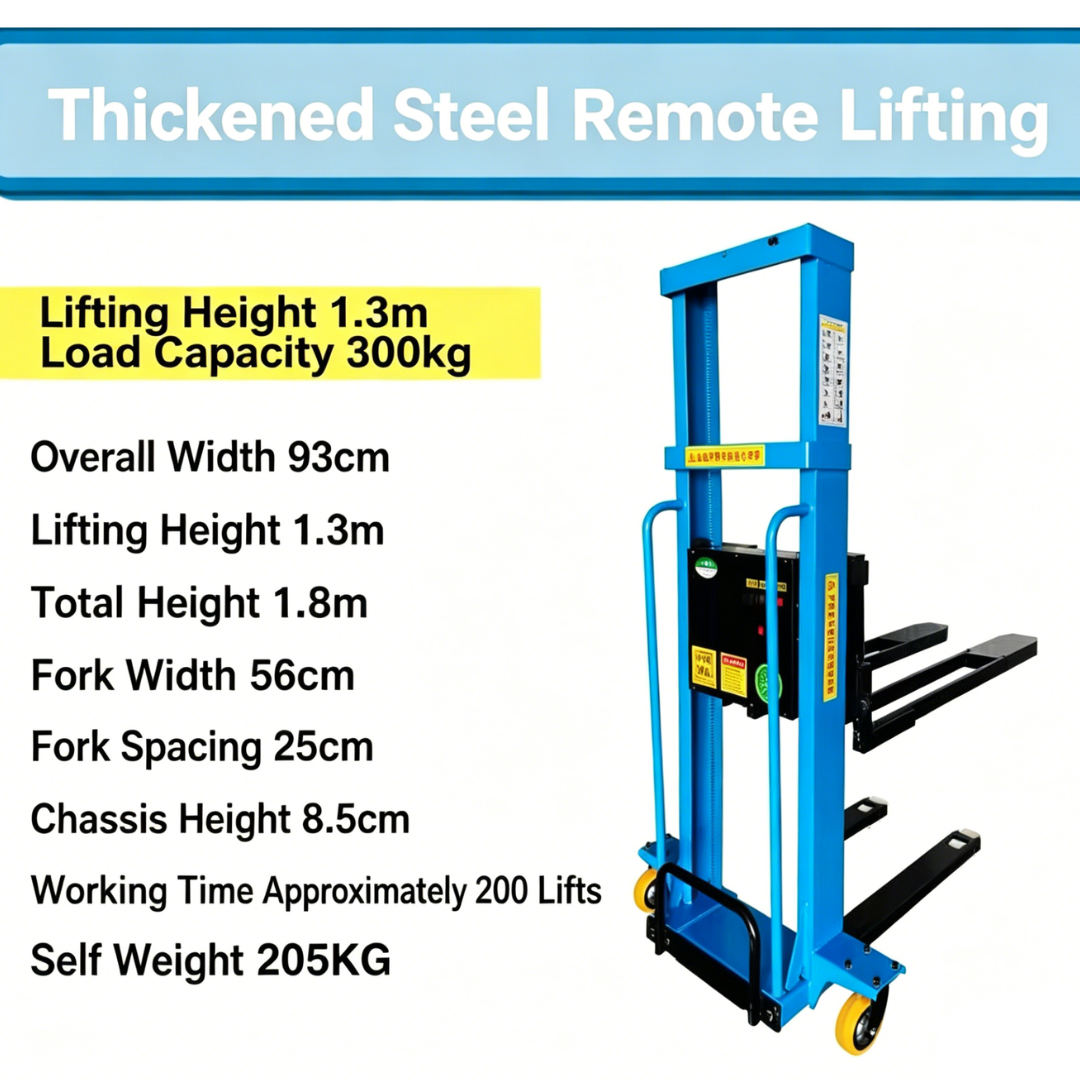 Lifting Height 1.3m Load Capacity 300kg Electric Pallet Lift Forklift